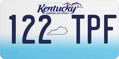 KY license plate 122TPF