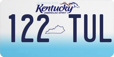KY license plate 122TUL