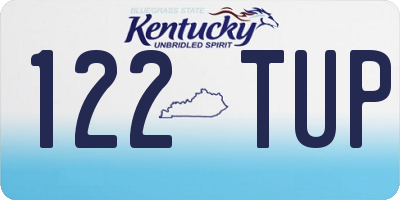 KY license plate 122TUP