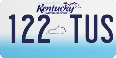 KY license plate 122TUS