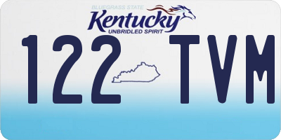 KY license plate 122TVM