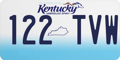 KY license plate 122TVW
