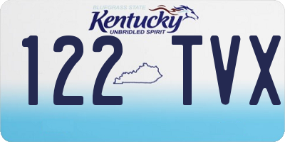 KY license plate 122TVX