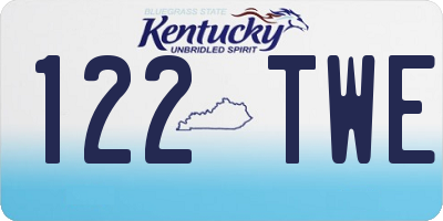 KY license plate 122TWE