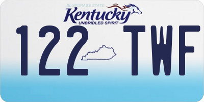 KY license plate 122TWF