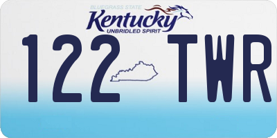 KY license plate 122TWR