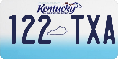 KY license plate 122TXA
