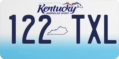 KY license plate 122TXL