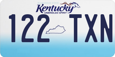 KY license plate 122TXN