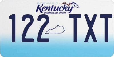 KY license plate 122TXT