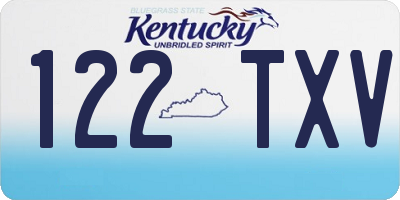 KY license plate 122TXV