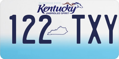 KY license plate 122TXY