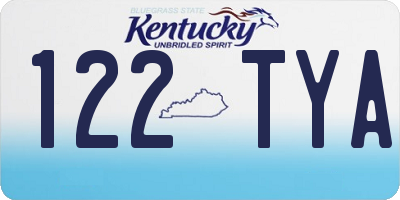 KY license plate 122TYA