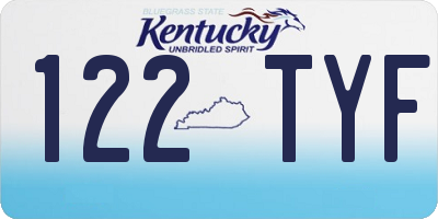 KY license plate 122TYF