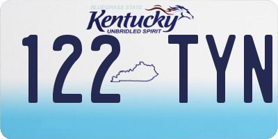 KY license plate 122TYN