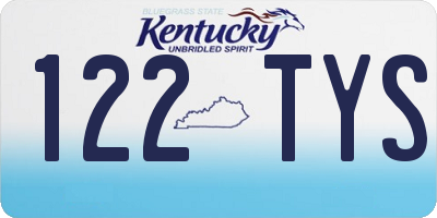 KY license plate 122TYS