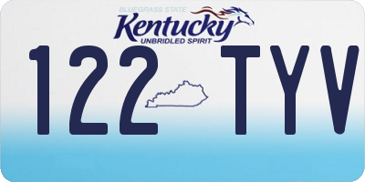 KY license plate 122TYV
