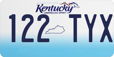 KY license plate 122TYX