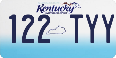 KY license plate 122TYY