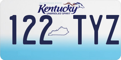 KY license plate 122TYZ