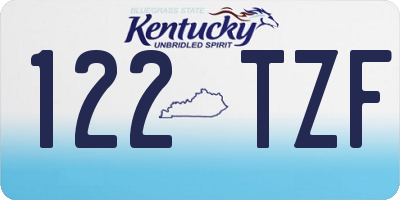 KY license plate 122TZF