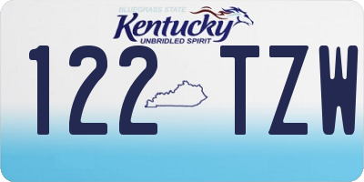 KY license plate 122TZW