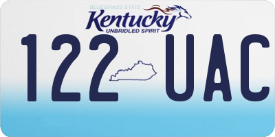 KY license plate 122UAC