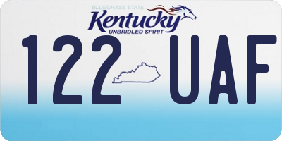 KY license plate 122UAF