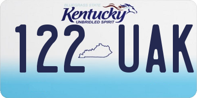KY license plate 122UAK