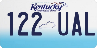 KY license plate 122UAL