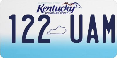 KY license plate 122UAM