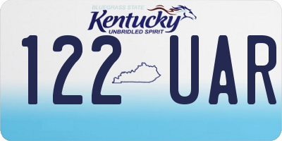 KY license plate 122UAR