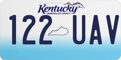 KY license plate 122UAV