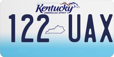 KY license plate 122UAX
