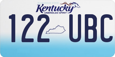 KY license plate 122UBC