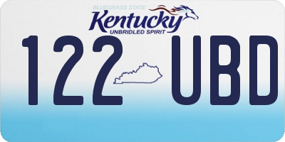 KY license plate 122UBD