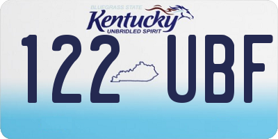 KY license plate 122UBF