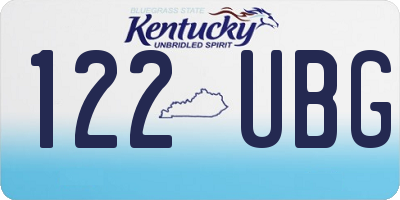 KY license plate 122UBG