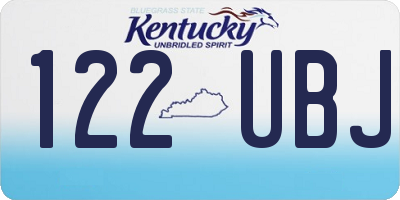 KY license plate 122UBJ