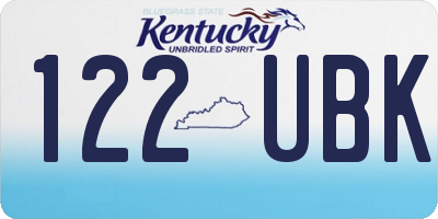 KY license plate 122UBK