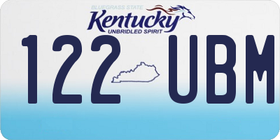 KY license plate 122UBM