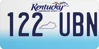 KY license plate 122UBN