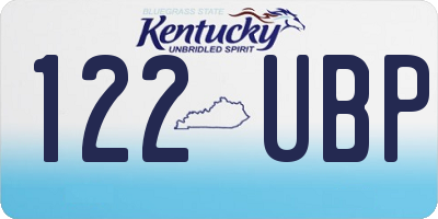 KY license plate 122UBP