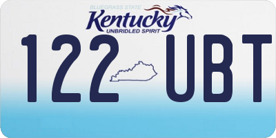 KY license plate 122UBT