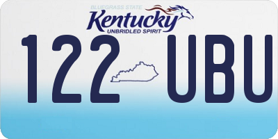 KY license plate 122UBU