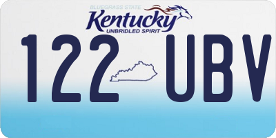 KY license plate 122UBV