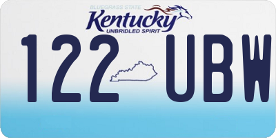 KY license plate 122UBW