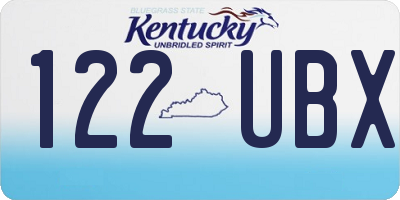 KY license plate 122UBX