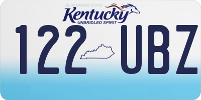 KY license plate 122UBZ