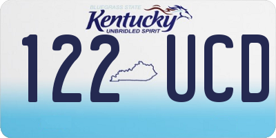 KY license plate 122UCD
